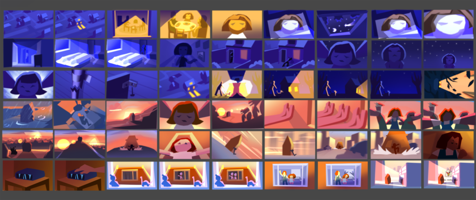 A moving storyboard.